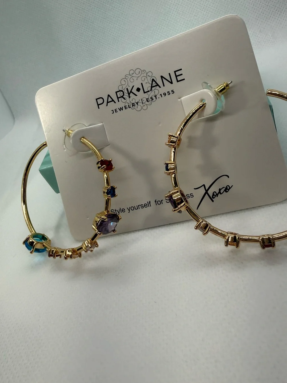 Park Lane Love Story Multicolor Crystal Hoop Earrings New Limited Edition